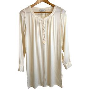 Scapa Cream Silk Long Sleeve Tunic Blouse Size 38 Euro